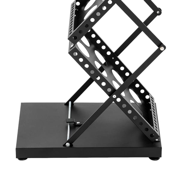Magasinholder - Gulvstander til brochurer - A4 6 Rum - Sammenklappelig - Metalramme - Mål 27,5×39×161 cm - Sort