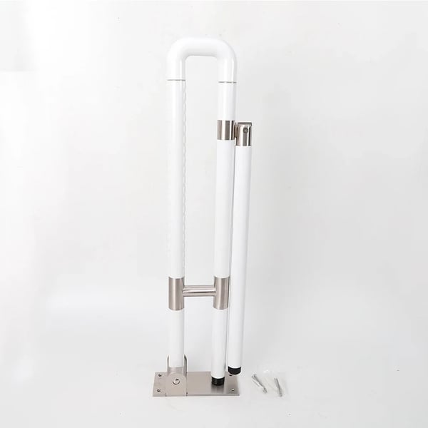 Støttegreb til badeværelse - U-formet klapbart sikkerhedsgreb - Rustfrit stål - 60 cm - 300 kg belastning - Skridsikkert - Vægmontering