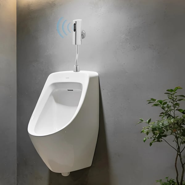 Automatisk urinal skylleventil - Sensorskylleventil - Vandbesparende - Justerbar - Til kommerciel brug - Til offentlige toiletter - Forkromet