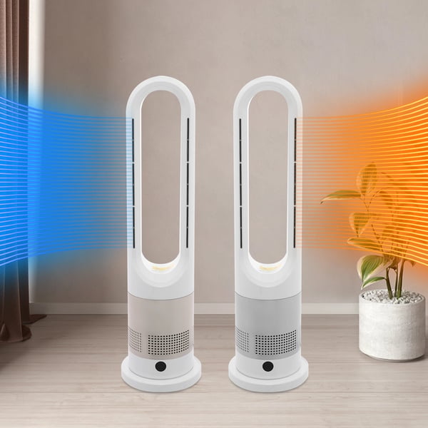 Ventilator uden blade - Varme og køling - Fjernbetjening 3–5 m - 20W/1200W - 220 V 50 Hz - Timer 0–9 t - Luftmængde 620 l/s - Lysegrå