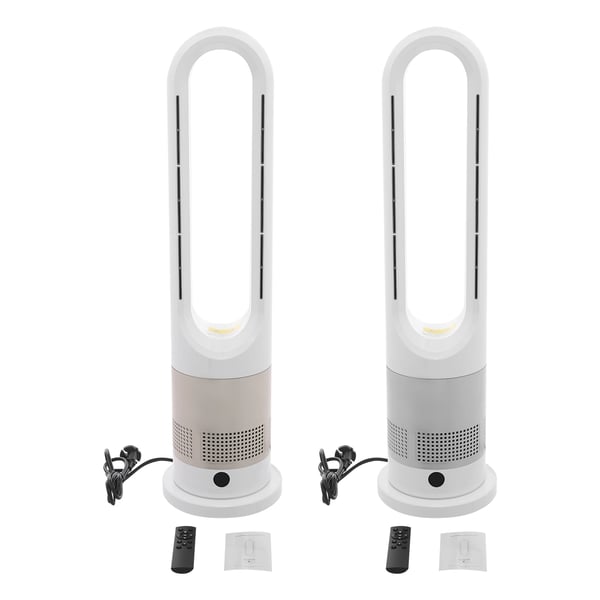 Ventilator uden blade - Varme og køling - Fjernbetjening 3–5 m - 20W/1200W - 220 V 50 Hz - Timer 0–9 t - Luftmængde 620 l/s - Lysegrå