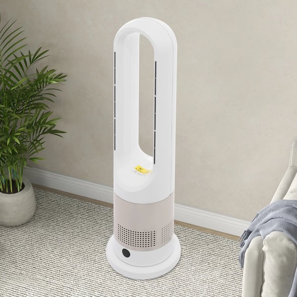 Bladløs ventilator - Varmeblæser med fjernbetjening - Opvarmning & Køling - Timer 0–9 t - Effekt 20 W/1200 W - Spænding 220 V 50 Hz - Bordeaux