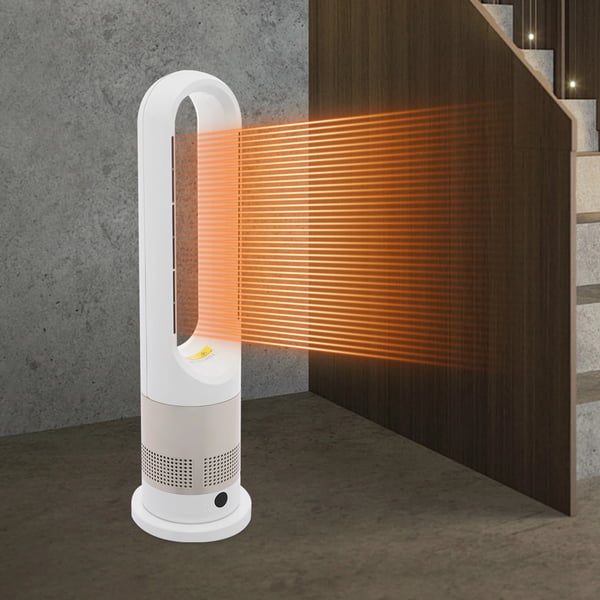 Bladløs ventilator - Varmeblæser med fjernbetjening - Opvarmning & Køling - Timer 0–9 t - Effekt 20 W/1200 W - Spænding 220 V 50 Hz - Bordeaux