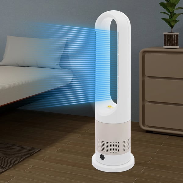 Bladløs ventilator - Varmeblæser med fjernbetjening - Opvarmning & Køling - Timer 0–9 t - Effekt 20 W/1200 W - Spænding 220 V 50 Hz - Bordeaux