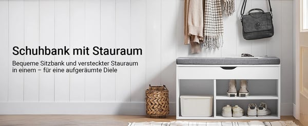 Skobænk - FSR45 Skoreol - Med Siddepude - Træ - Moderne Minimalistisk - 80x46x30 cm - Hvid