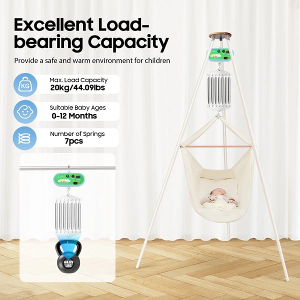 Elektrisk vuggemotor til hængevugge - Controller med 7 fjedre - 10 hastighedstrin - 12 W - Panel 18×8 cm - Metal - Rød