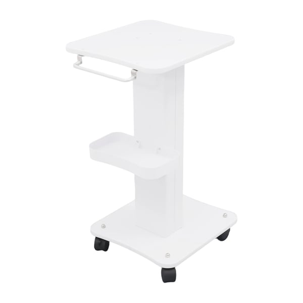 Salongsvagn - Verktygsvagn - 2 Hyllplan - 35×38×68 cm - 40 kg Maxlast - Metall (Järn) - Med Hjul - För Frisör & Spa - Vit