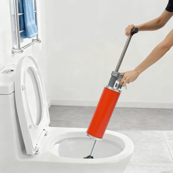 Bærbar trykluft-afløbsrenser - Toilet- og afløbsoplukker - Manometer - 3 L luftbeholder - 0–1 MPa, max 0,7 MPa - 60 cm slange - Flerfarvet