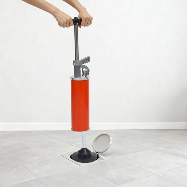 Bærbar trykluft-afløbsrenser - Toilet- og afløbsoplukker - Manometer - 3 L luftbeholder - 0–1 MPa, max 0,7 MPa - 60 cm slange - Flerfarvet