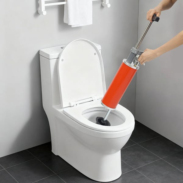 Bærbar trykluft-afløbsrenser - Toilet- og afløbsoplukker - Manometer - 3 L luftbeholder - 0–1 MPa, max 0,7 MPa - 60 cm slange - Flerfarvet