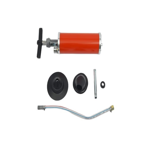 Bærbar trykluft-afløbsrenser - Toilet- og afløbsoplukker - Manometer - 3 L luftbeholder - 0–1 MPa, max 0,7 MPa - 60 cm slange - Flerfarvet