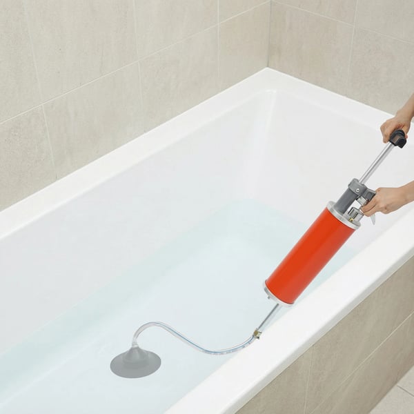 Bærbar trykluft-afløbsrenser - Toilet- og afløbsoplukker - Manometer - 3 L luftbeholder - 0–1 MPa, max 0,7 MPa - 60 cm slange - Flerfarvet