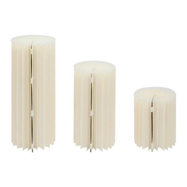 Blomsterstand i pap - Bryllupsblomsterstand - 3-pak - 40/60/80 cm højde - Med PVC-panel - 44 papirark - Selvmontering