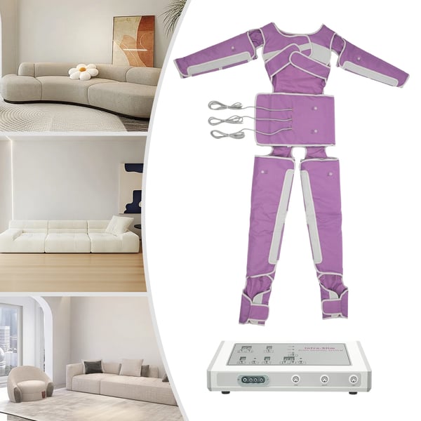 Vakuum kropsmassageapparat - Massagemaskine med negativt tryk - 400 W - 1–7 niveauer - Varme 35–80°C - Timer 90 min - DC-strøm - Lilla