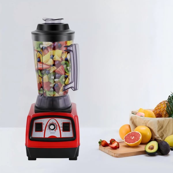 Professionel blender - Bordblender - Kapacitet 4 L - 2200 W - 26.000 omdr./min - Rustfri stålkande og knive - 220 V - Tåler opvaskemaskine - Rød