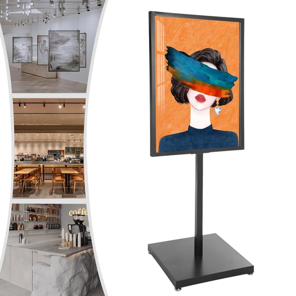 Skiltestander - Gulvstående plakatstander - 160 cm høj - Optimal læsehøjde - Synlig for forbipasserende - Ideel til butikker