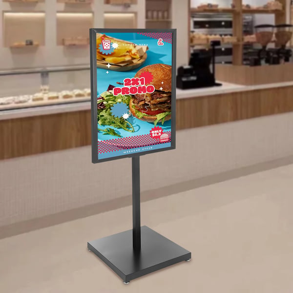 Skiltestander - Gulvstående plakatstander - 160 cm høj - Optimal læsehøjde - Synlig for forbipasserende - Ideel til butikker