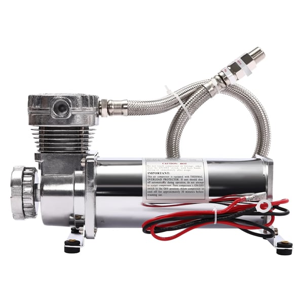 Bilkompressor - 12V bærbar luftkompressor/dækpumpe - 200 PSI højtryk - Til bil og dækinflation - Hvid