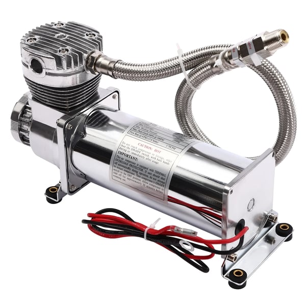 Bilkompressor - 12V bærbar luftkompressor/dækpumpe - 200 PSI højtryk - Til bil og dækinflation - Hvid