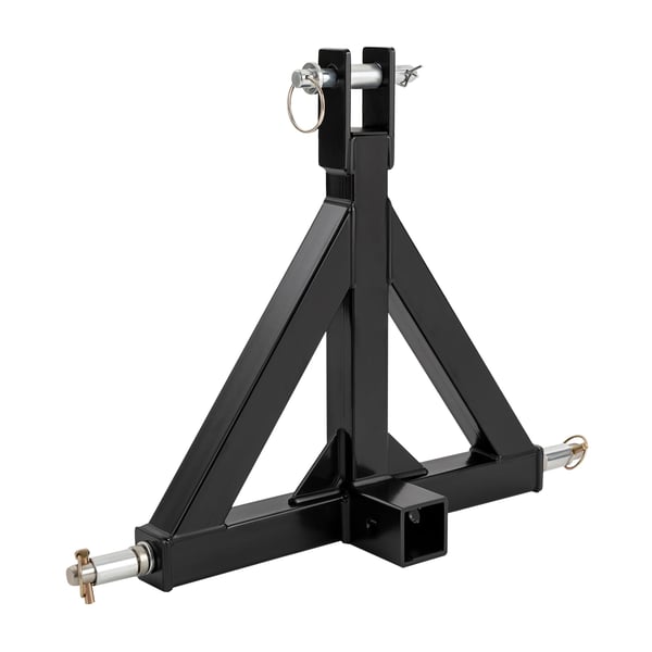 Traktor 3-punkts dragkroksadapter - Snabbkoppling - Triangel-länkage - 5,08 cm Dragkroksfäste - Järn - Svart