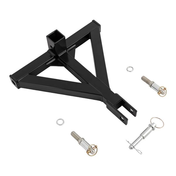Traktor 3-punkts træk - Hurtigkoblingsadapter Triangelkobling - 5,08 cm receiver til anhængertræk - Jern - L 48,26 cm, B 53,34–69,85 cm - Sort