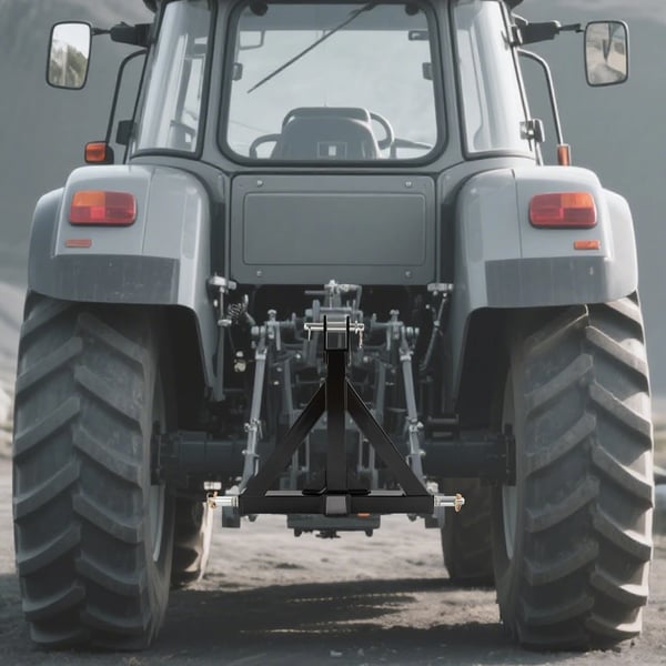 Traktor 3-punkts træk - Hurtigkoblingsadapter Triangelkobling - 5,08 cm receiver til anhængertræk - Jern - L 48,26 cm, B 53,34–69,85 cm - Sort