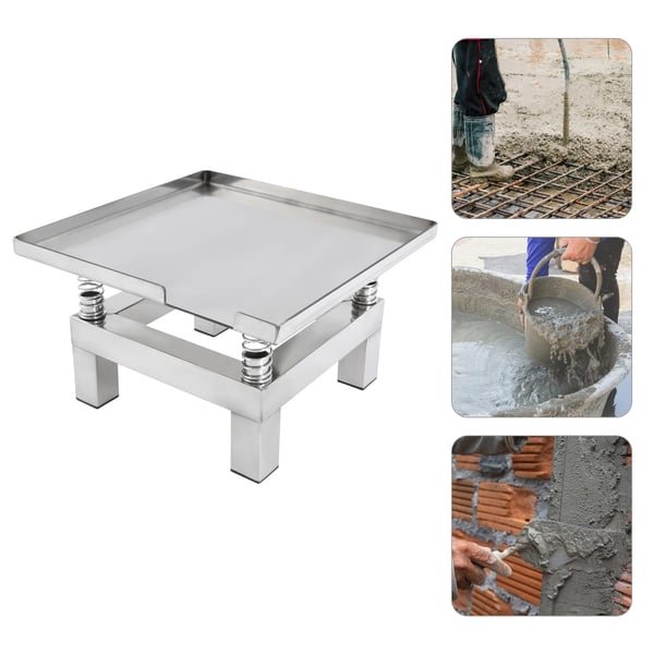 Vibrationsbord til betonforme - 35x35 cm Plade - 50 W - 3000–3600 omdr./min - Maks 10 kg - 220 V - 4 Fjedre - Grå