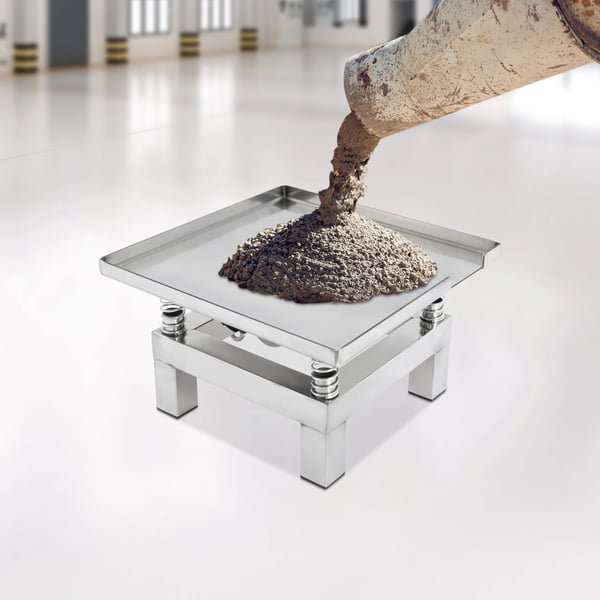 Vibrationsbord til betonforme - 35x35 cm Plade - 50 W - 3000–3600 omdr./min - Maks 10 kg - 220 V - 4 Fjedre - Grå