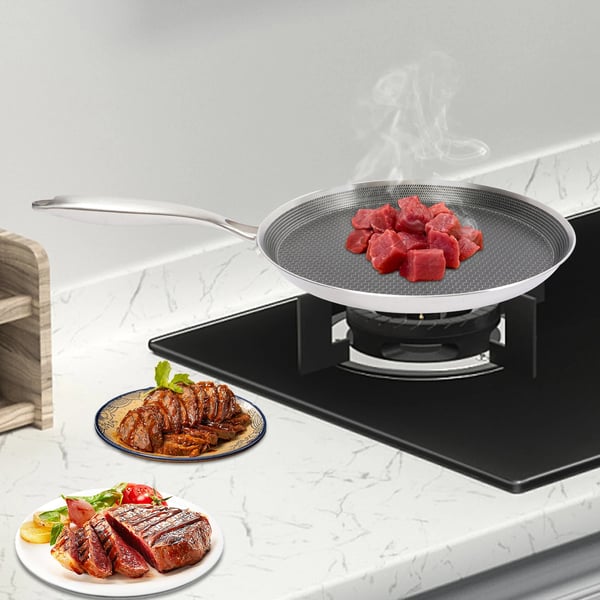 Crêpe- og pandekagepande - Stegepande - Rustfrit stål - Lysegrå