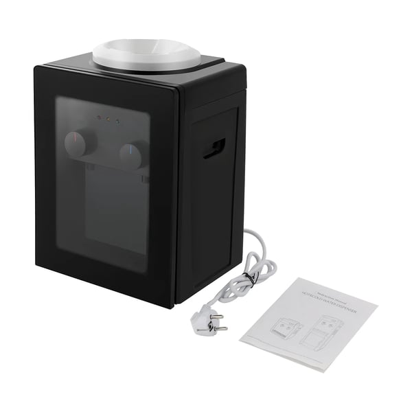 Vattendispenser för bord - Vattenkylare - Varm & Kall - 550W Uppvärmning - 220V 50Hz - 85–95°C - 27×23,5×37 cm - Svart