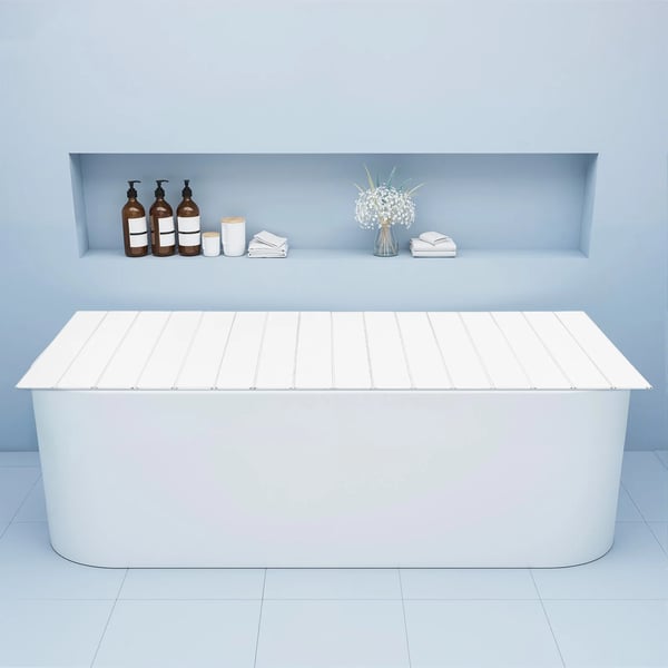 Badekarsdæksel - Foldbart Badekarsbræt - 70×170×0,65 cm - PVC - Hvid