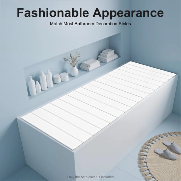 Badekarsdæksel - Foldbart Badekarsbræt - 70×170×0,65 cm - PVC - Hvid