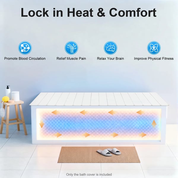Badekarsdæksel - Foldbart Badekarsbræt - 70×170×0,65 cm - PVC - Hvid