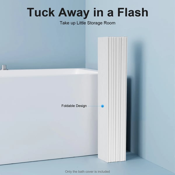 Badekarsdæksel - Foldbart Badekarsbræt - 70×170×0,65 cm - PVC - Hvid
