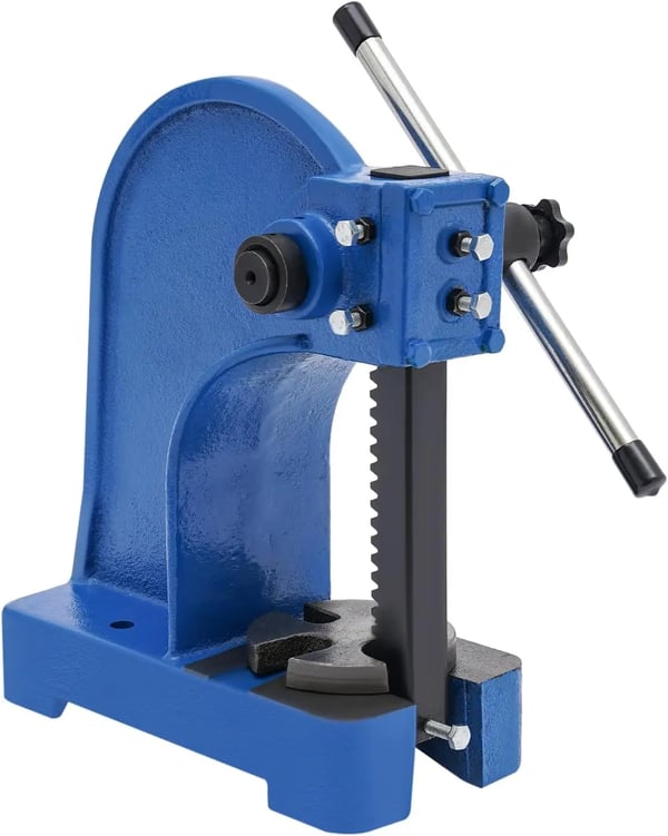 Dornpresse - 1 ton håndspakpresse - Robust stål - Til stansning af læder, aluminium, smykker - Manuel bænkpresse