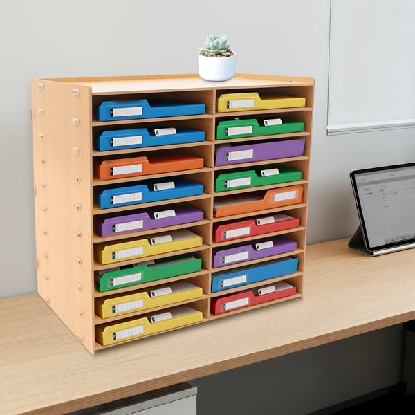 Dokumentholder/Mappeholder - Skrivebordsorganizer - Værktøjsfri montering - Stabil konstruktion - Elegant overflade - Til kontor, hjem og studierum