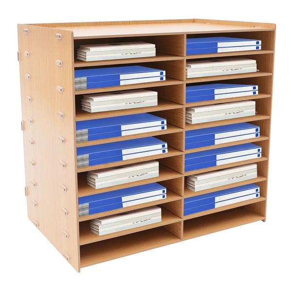 Dokumentholder/Mappeholder - Skrivebordsorganizer - Værktøjsfri montering - Stabil konstruktion - Elegant overflade - Til kontor, hjem og studierum