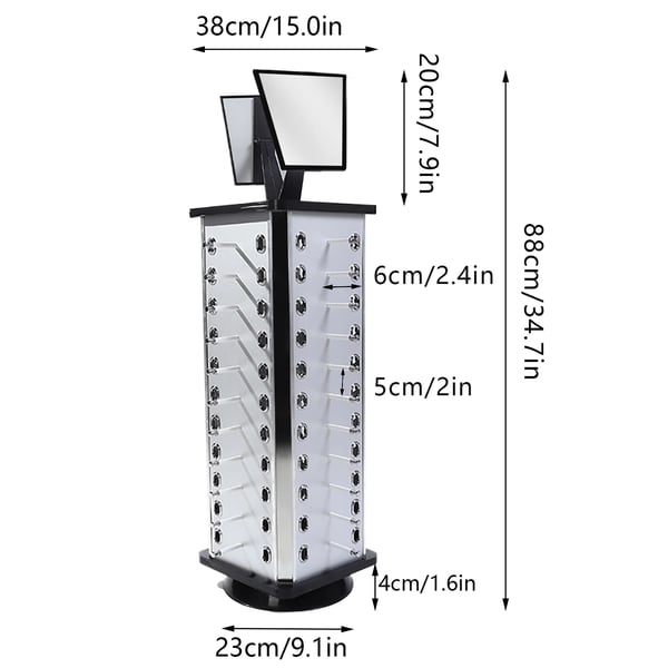 Solbriller & Briller - Roterende Displaystander - 10 kg - ABS - Til Butik/Optiker/Messer