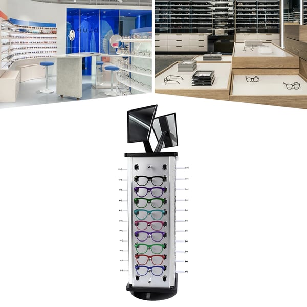 Solbriller & Briller - Roterende Displaystander - 10 kg - ABS - Til Butik/Optiker/Messer