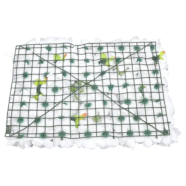 Kunstig blomstervæg - Panel til fotobaggrund - Plast - Blomsterhoveder - Bryllup - Indendørs - Hvid