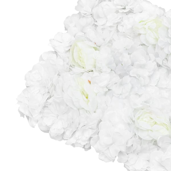 Kunstig blomstervæg - Panel til fotobaggrund - Plast - Blomsterhoveder - Bryllup - Indendørs - Hvid
