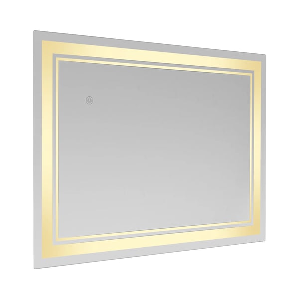 LED Badeværelsesspejl - Vægspejl - Størrelse 70×50 cm - Touch-styring - Dæmpbar 3 Farver - Hukommelsesfunktion - IPX4 Vandtæt - Sølv