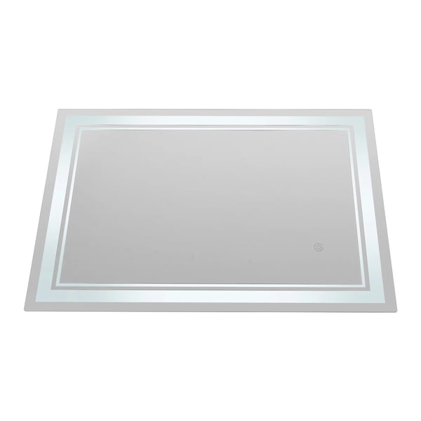 LED Badeværelsesspejl - Vægspejl - Størrelse 70×50 cm - Touch-styring - Dæmpbar 3 Farver - Hukommelsesfunktion - IPX4 Vandtæt - Sølv