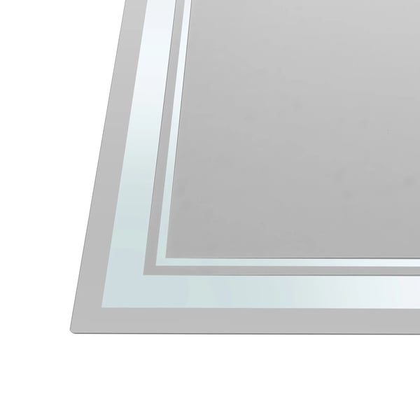 LED Badeværelsesspejl - Vægspejl - Størrelse 70×50 cm - Touch-styring - Dæmpbar 3 Farver - Hukommelsesfunktion - IPX4 Vandtæt - Sølv