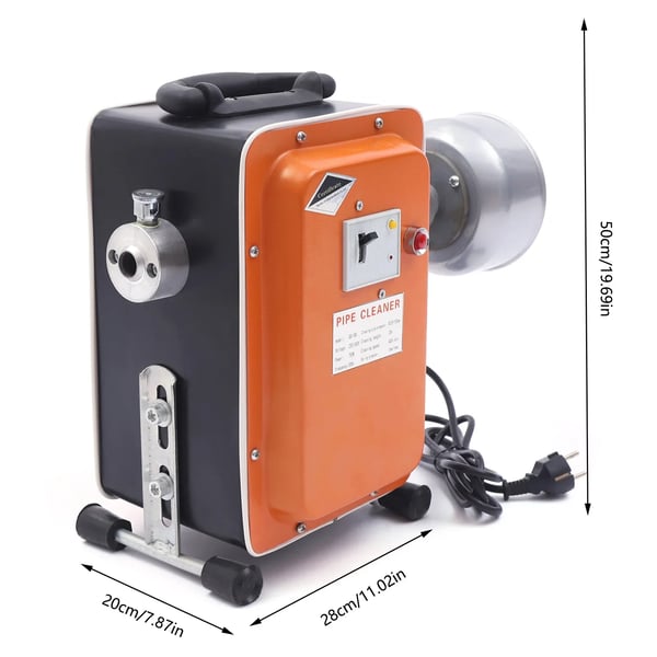 Elektrisk kloak- og afløbsrenser - Rørrenser - 230–240 V - 750 W Motor - Vandtæt Design - Rensespiral til rør - Himmelblå