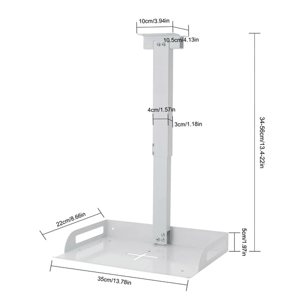 Projektorbeslag - Loftmontering - Universal pasform - Justerbar - Bæreevne 14 kg - Sort