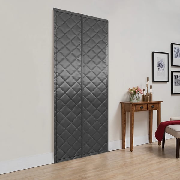 Dørforhæng - Magnetisk Termo-Dørforhæng - Fortykket - Lydisolerende - Vindafvisende - PVC/Plast - 81x203 cm - Grå