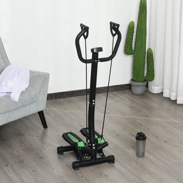 Stepper - Up-Down Stepper - Två Fotstöd - Justerbara Pedaler - Cardio & Core-Träning - Storlek 40×48×118 cm - Modell A90-128 - Svart