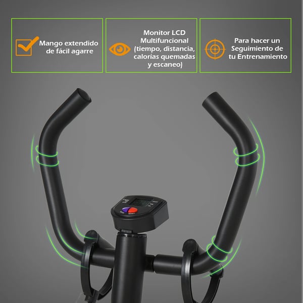 Stepper - Up-Down Stepper - Två Fotstöd - Justerbara Pedaler - Cardio & Core-Träning - Storlek 40×48×118 cm - Modell A90-128 - Svart