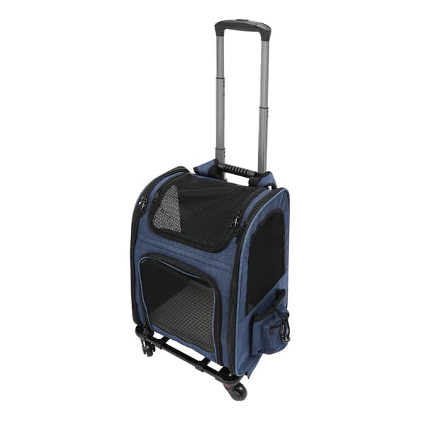 Katteryksæk transporttaske - Trolley med hjul - 900D Oxford-stof - Lynlås - Sort